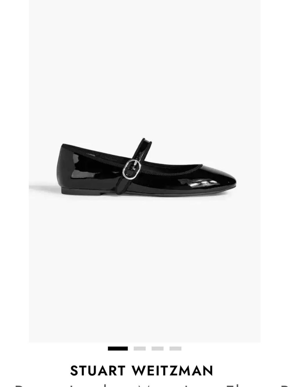 Stuart Weitzman Patent Mary Jane Flats in Black size EU37 US6.5